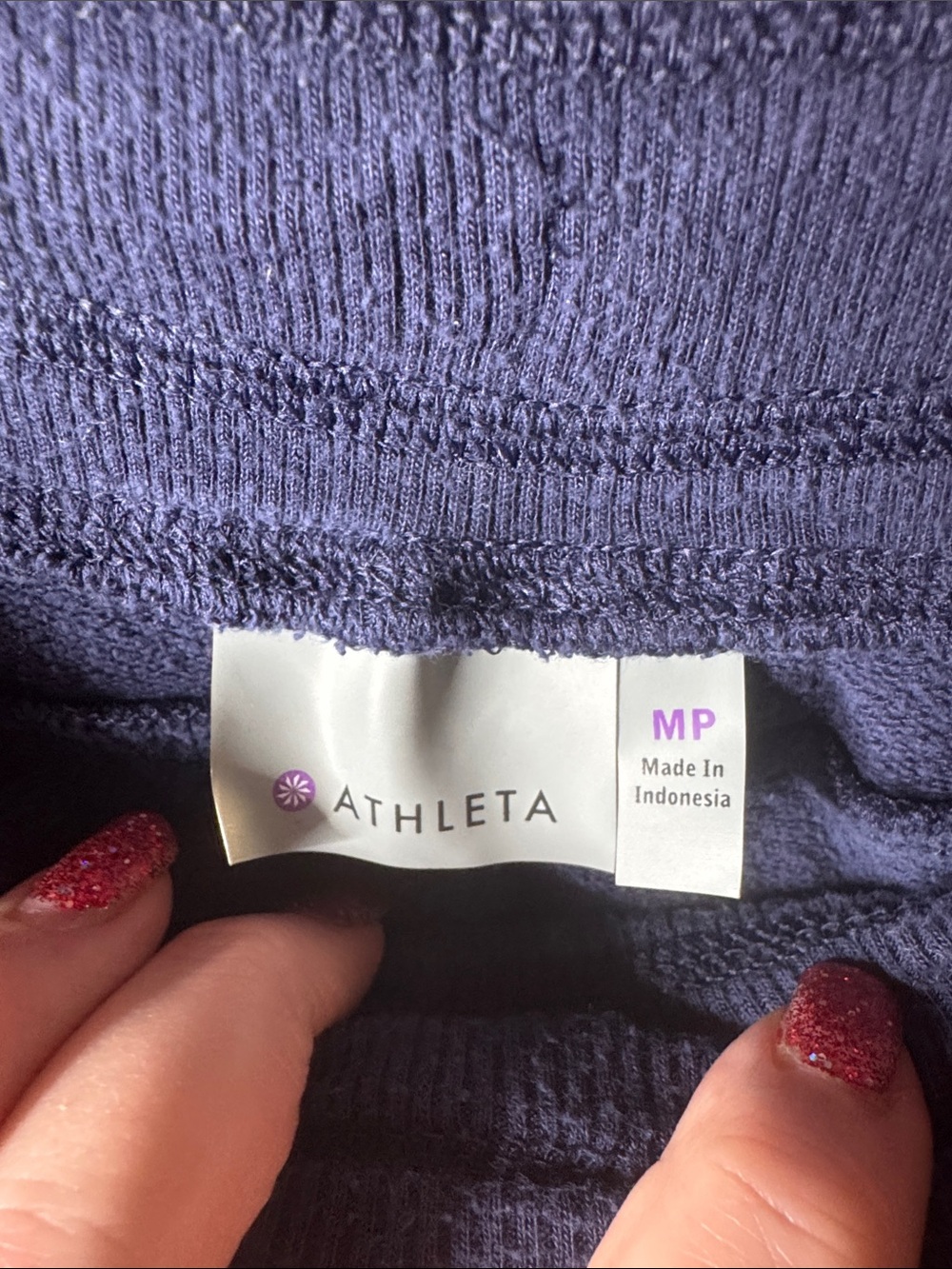 Athleta Coaster Luxe High Rise Jogger Pants Navy Blue MP Medium Petite - Picture 6 of 10